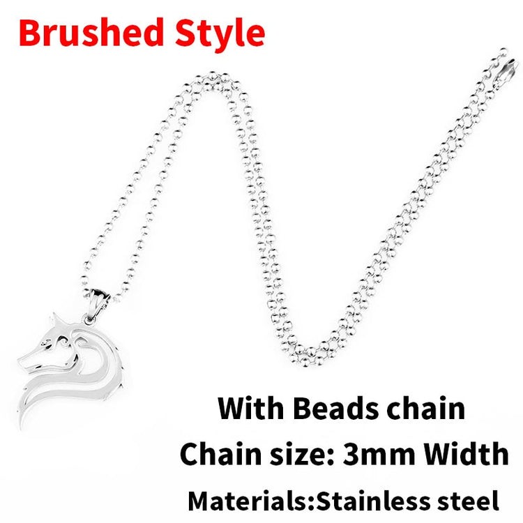 Beier 316L stainless steel dropshipping hot sell viking wolf men necklace celt wolf head pendant Fashion Jewelry LP302 - Azbrowse