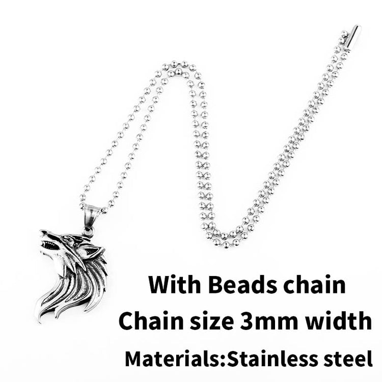 Beier 316L stainless steel dropshipping hot sell viking wolf men necklace celt wolf head pendant Fashion Jewelry LP302 - Azbrowse