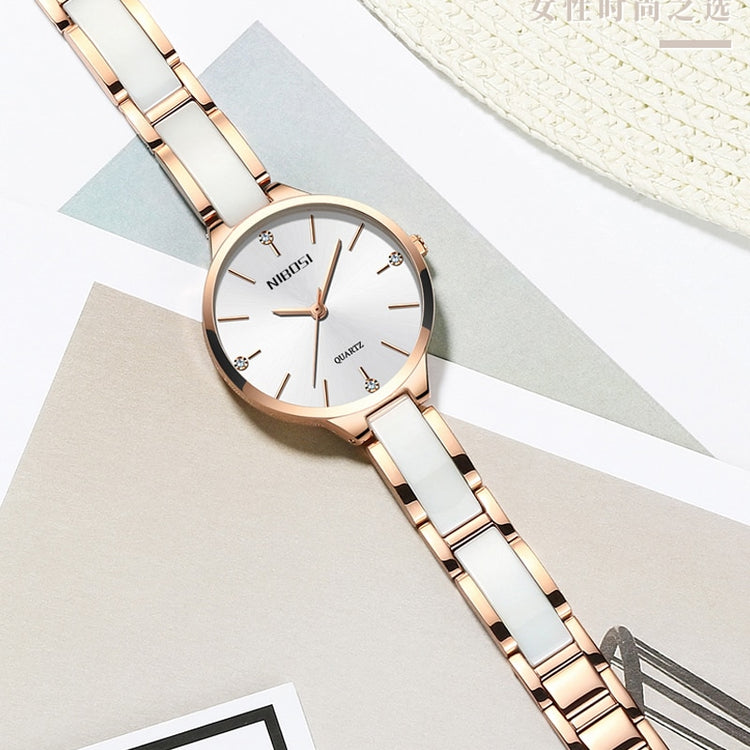 NIBOSI Women Wrist Watch Ceramic Bracelet Watches Ladies Creative Watch For Women Female Clock Relogio Feminino Montre Femme - Azbrowse