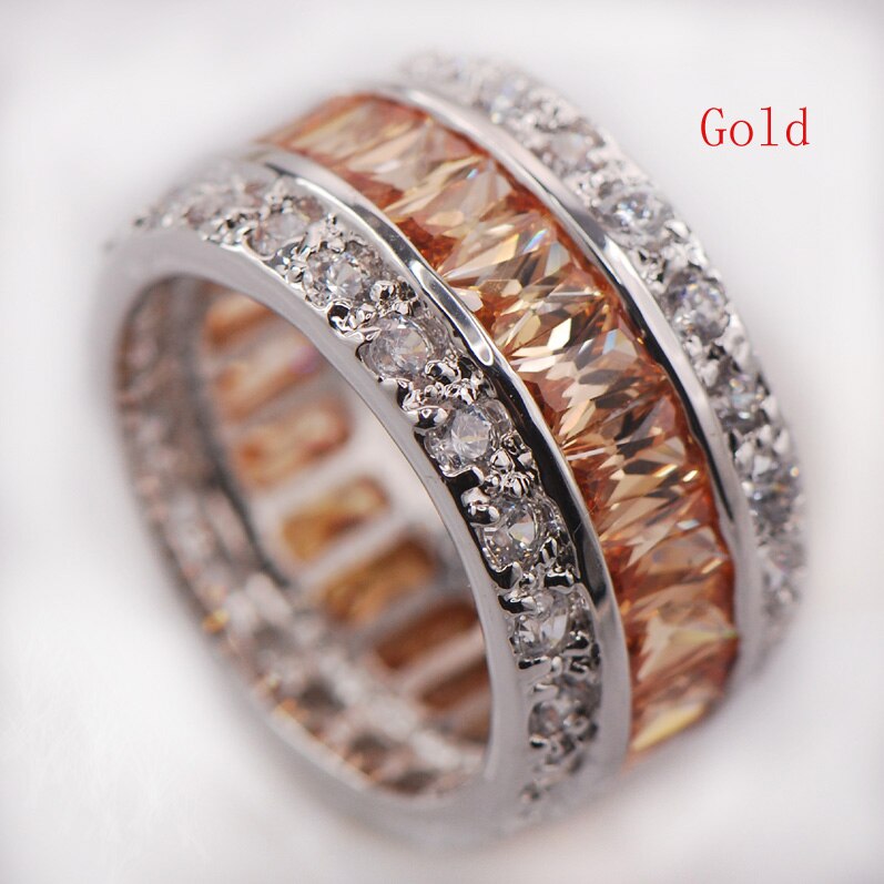 Weinuo Multi Colour Crystal Zircon Ring 925 Sterling Silver Wholesale Retail Hot Sell for Women Ring Size 6 7 8 9 10 11 12