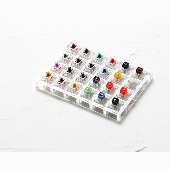 24 switch switches tester with acrylic base blank keycaps for mechanical keyboard kailh box heavy pro purple orange yellow gold - Azbrowse