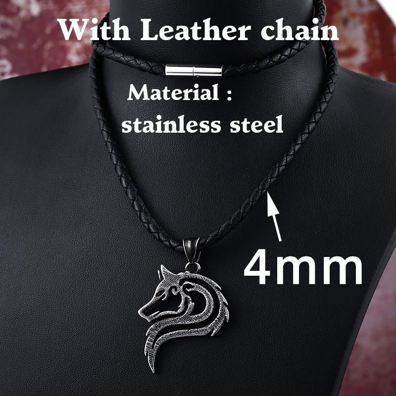 Beier 316L stainless steel dropshipping hot sell viking wolf men necklace celt wolf head pendant Fashion Jewelry LP302 - Azbrowse