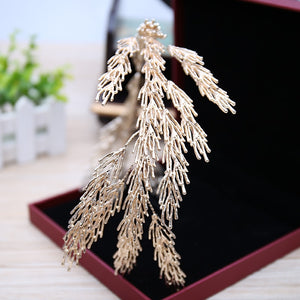 Irregular Baroque Crowns  Leaf Headband Hair Jewelry Wedding Accessories Princess Tiara - Azbrowse