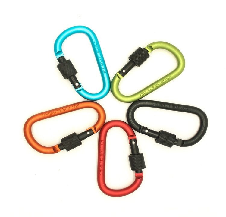Paracord 8cm Aluminum Carabiner Chain Clip Rotary Lock D Ring Buckle key Ring Camping Mountain Snap Hook Outdoor Travel Kit - Azbrowse