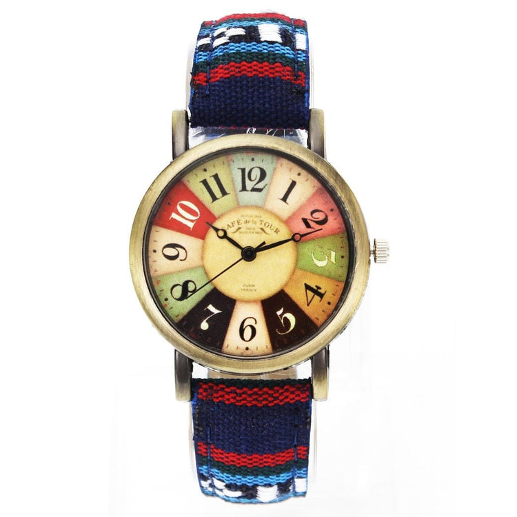 Popular Movie Pattern Retro Watches Unisex Men Women Military Camouflage Belt Denim Canvas Band Fashion Sport Quartz Wrist Watch - Azbrowse