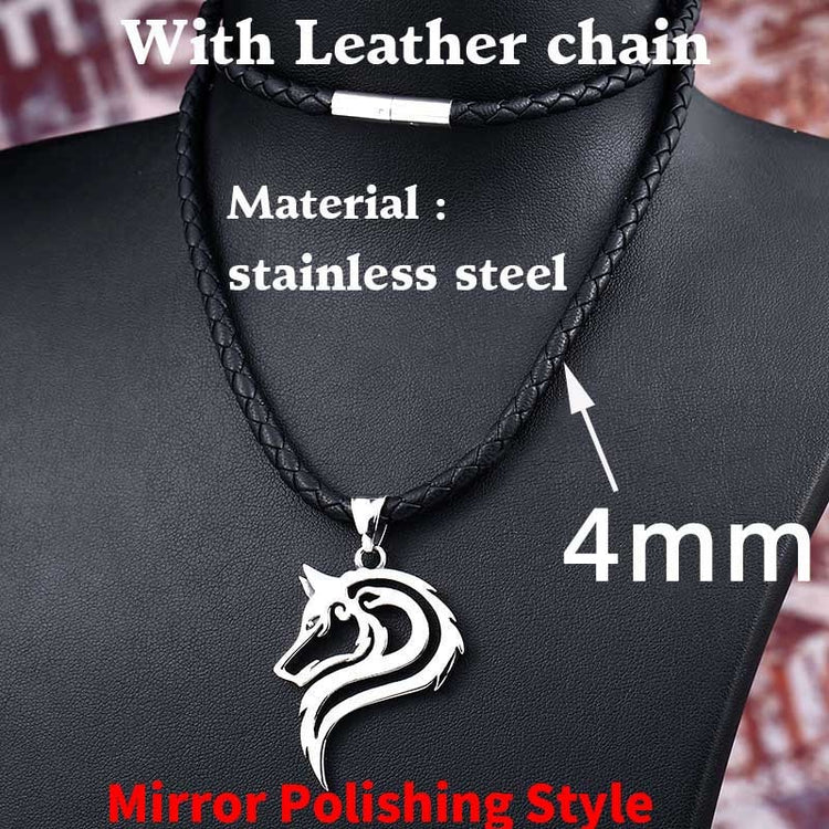 Beier 316L stainless steel dropshipping hot sell viking wolf men necklace celt wolf head pendant Fashion Jewelry LP302 - Azbrowse