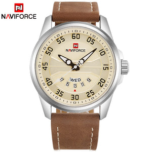 NEW Luxury Brand NAVIFORCE Men Fashion Sport Watches Men's Quartz Clock Man Leather Army Military Wrist Watch relogio masculino - Azbrowse