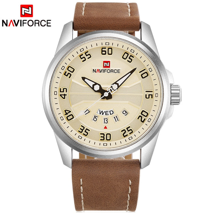NEW Luxury Brand NAVIFORCE Men Fashion Sport Watches Men's Quartz Clock Man Leather Army Military Wrist Watch relogio masculino - Azbrowse
