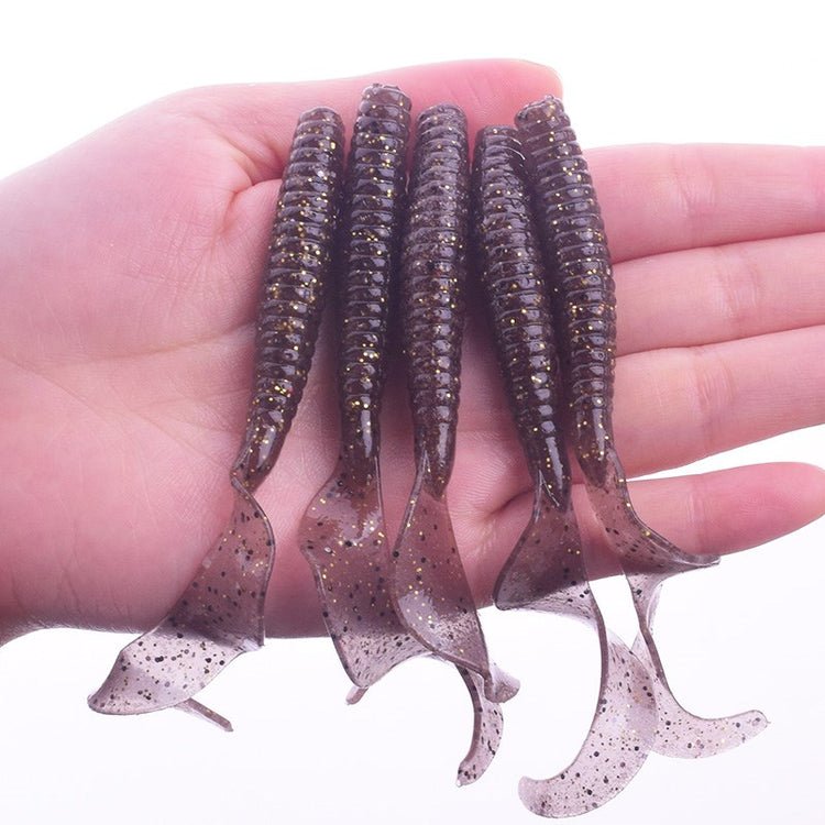 5PCS Long Tail Worm Fishing Soft Baits 80mm 4.3g Jig Wobblers Fishy Smell With Salt Silicone Lures Bass Carp Pike Pesca Tackle - Azbrowse