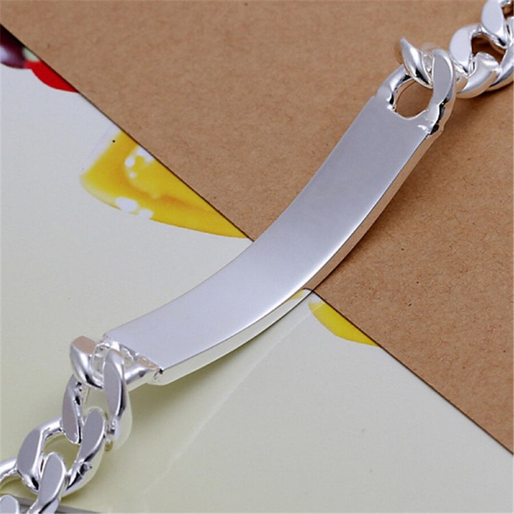 Lowest factory H181 Beautiful fashion Elegant  silver color charm 10mm MEN CHAIN Bracelet , Good quality Gorgeous jewelry - Azbrowse