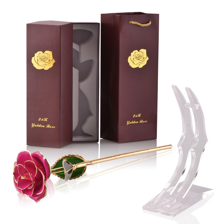 Gifts for Women 24k Gold Dipped Rose with Stand Eternal Flowers Forever Love In Box Girlfriend Wedding Valentine Gift for Her - Azbrowse