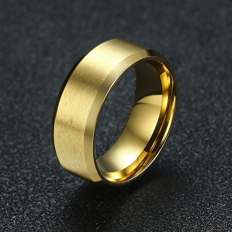 Vnox 8mm Men Ring Stainless Steel Wedding Jewelry Horus Anka Bible Medical - Azbrowse