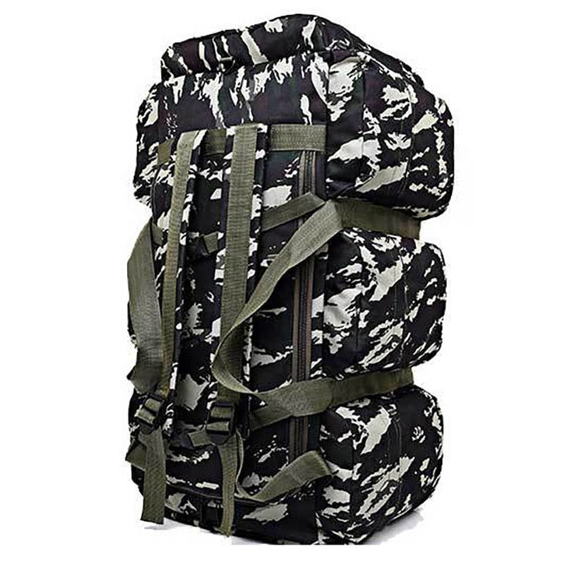 90L Large Capacity Men's Travel Bags Canvas Military Tactical Backpack Waterproof Hiking Climbing Camping Rucksack Bags XA216K - Azbrowse