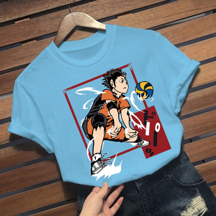 Haikyuu Men T Shirt Kuroo Anime Manga Shoyo Volleyball Cool Tee Shirt Short Sleeve T-Shirt - Azbrowse