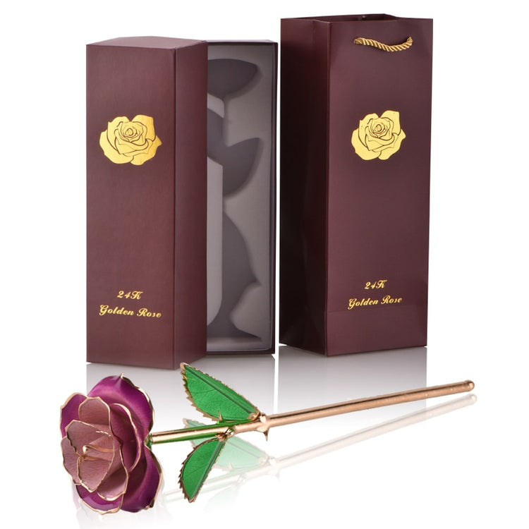 Gifts for Women 24k Gold Dipped Rose with Stand Eternal Flowers Forever Love In Box Girlfriend Wedding Valentine Gift for Her - Azbrowse