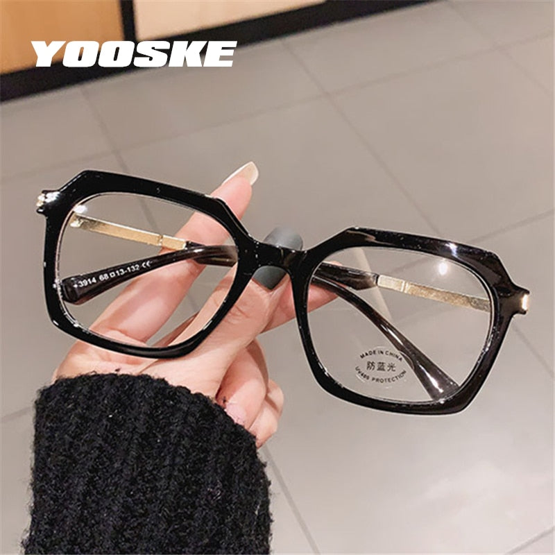 YOOSKE TR90 Blue Light Blocking Glasses Men Fashion Jelly Square Eyeglasses Frames Women Computer Lens Radiation Protection - Azbrowse