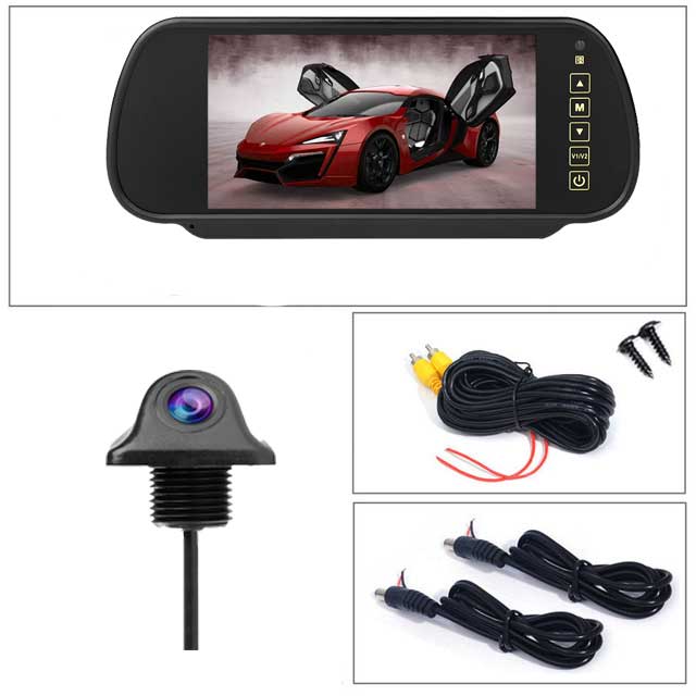 Reverse Parking System 7 inch TFT LCD Screen Car Monitor Rearview Backup Mirror with Night Vision Rearview Camera - Azbrowse