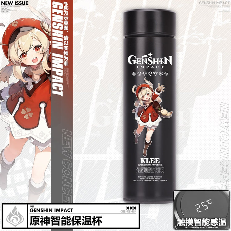 Anime Game Genshin Impact Venti Paimon Klee Diluc Qiqi Keqing Stainless Steel Vacuum Cup Thermos Cup Water Bottle Xmas Gift - Azbrowse