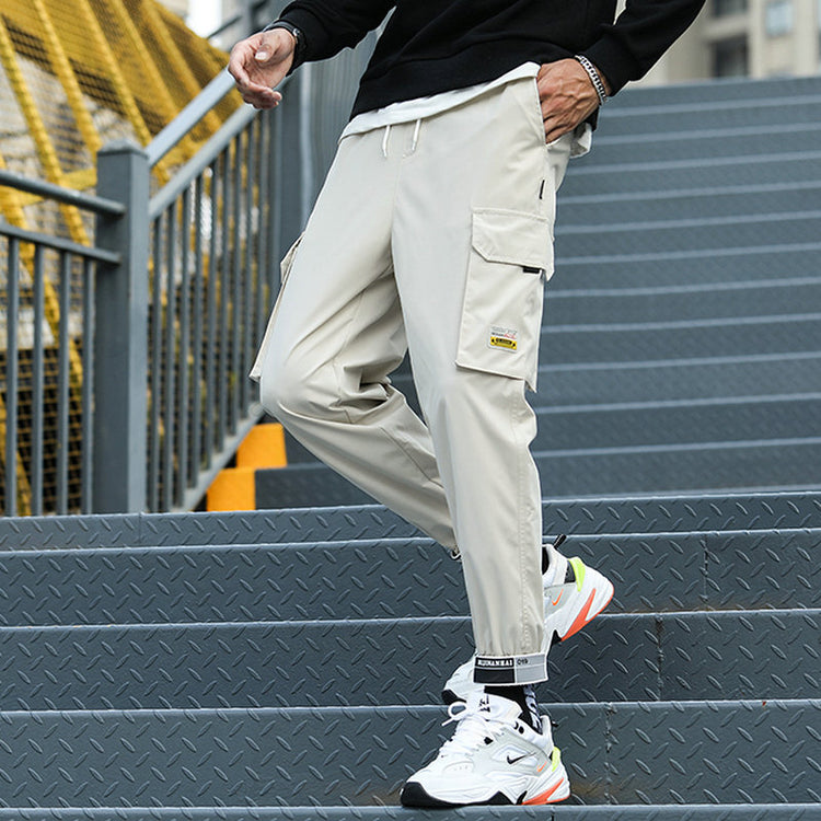 2020 New Hip Hop Joggers Cargo Pants Men Harem Pants Multi-Pocket Ribbons Man Sweatpants Streetwear Casual Mens Pants XS-5XL - Azbrowse