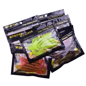5PCS Long Tail Worm Fishing Soft Baits 80mm 4.3g Jig Wobblers Fishy Smell With Salt Silicone Lures Bass Carp Pike Pesca Tackle - Azbrowse