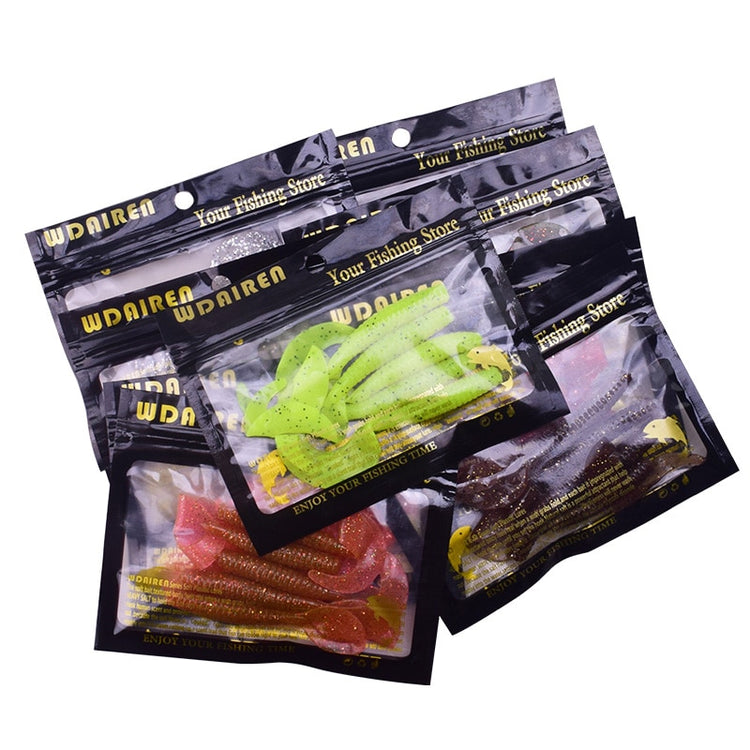 5PCS Long Tail Worm Fishing Soft Baits 80mm 4.3g Jig Wobblers Fishy Smell With Salt Silicone Lures Bass Carp Pike Pesca Tackle - Azbrowse