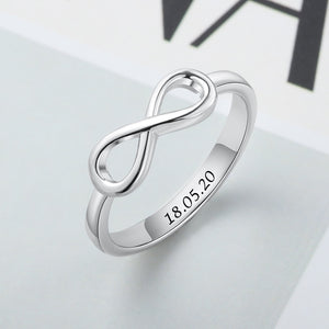 Personalized Infinity Ring Silver Color Custom Name Wedding Gift Love Forever Ring for Women Fashion Jewelry Lam Hub Fong - Azbrowse