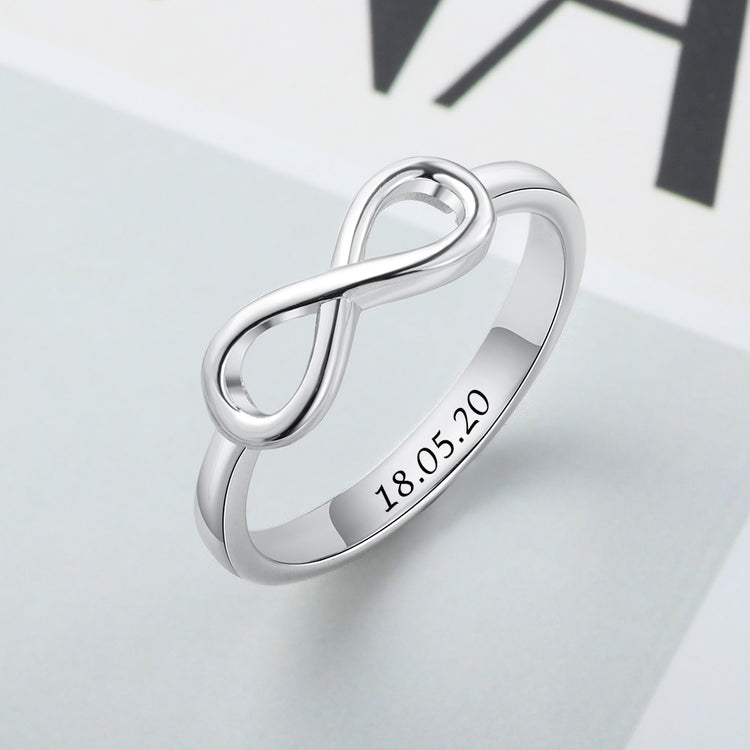 Personalized Infinity Ring Silver Color Custom Name Wedding Gift Love Forever Ring for Women Fashion Jewelry Lam Hub Fong - Azbrowse
