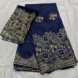 High Quality 5+2 Yards African George Lace Fabric With Net Sequins And Stones Embroidered George Lace Fabric For the wedding - Azbrowse