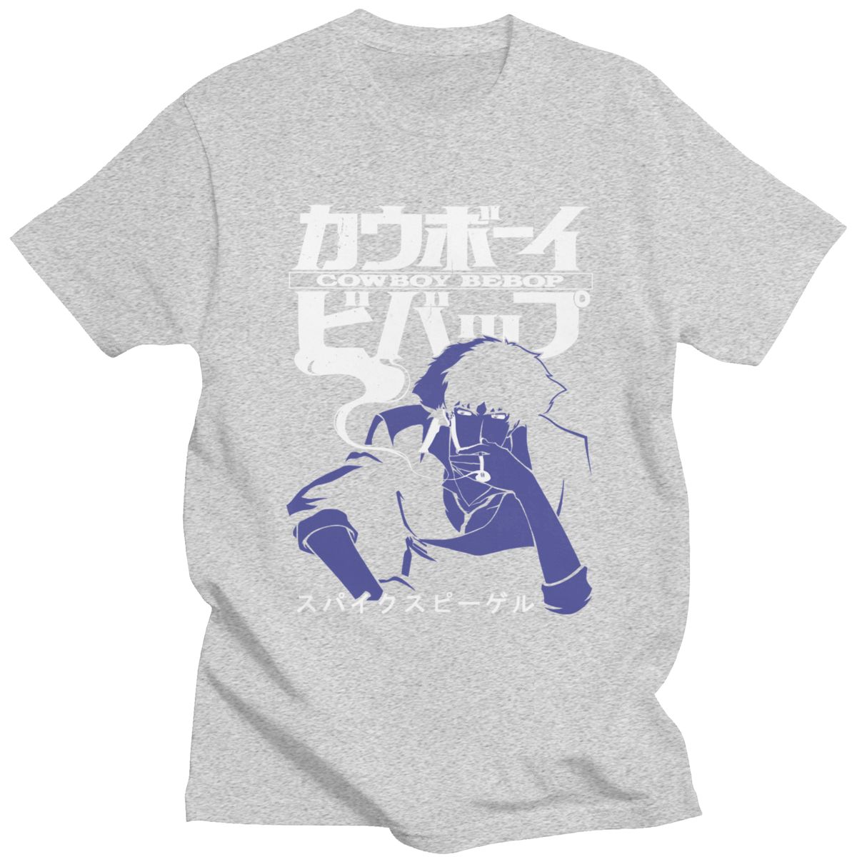 Cool Cowboy Bebop T Shirts Men Short Sleeve Casual Anime Space Spike Japanese Manga Jet Faye Tshirt O-neck Cotton Tee Tops Merch - Azbrowse