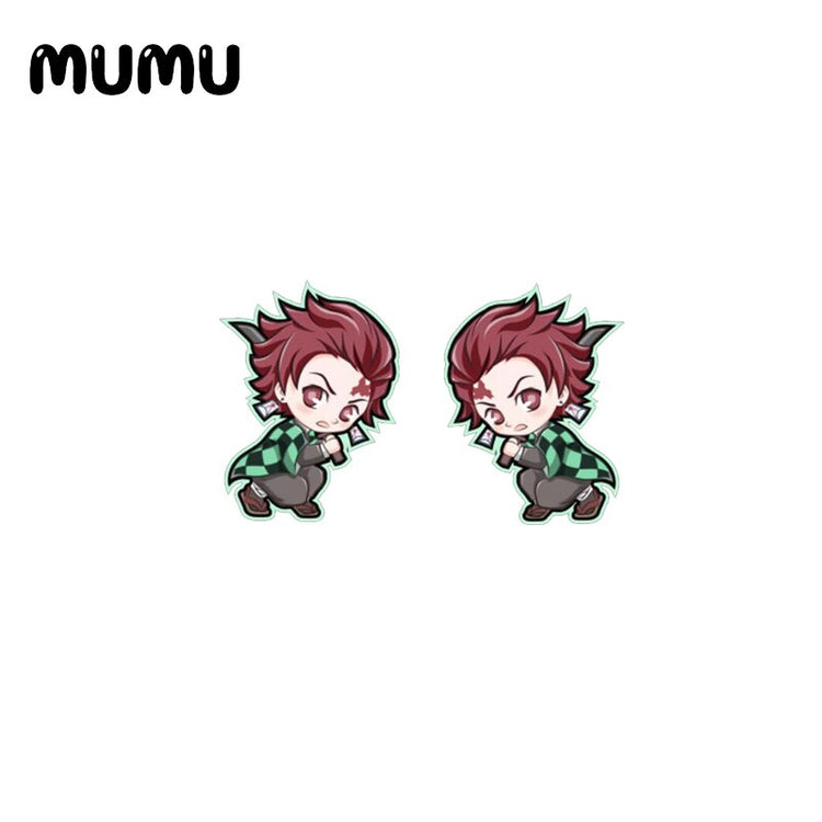 2020 New Anime Demon Slayer: Kimetsu No Yaiba Earring Jewelry Epoxy Kamado Tanjirou Nezuko Mask Acrylic Earrings - Azbrowse