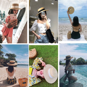 2020 Summer Women Wide Brim Straw Hat Fashion Chapeau Paille Lady Sun Hats Boater Wheat Panama Beach Hats Chapeu Feminino Caps - Azbrowse