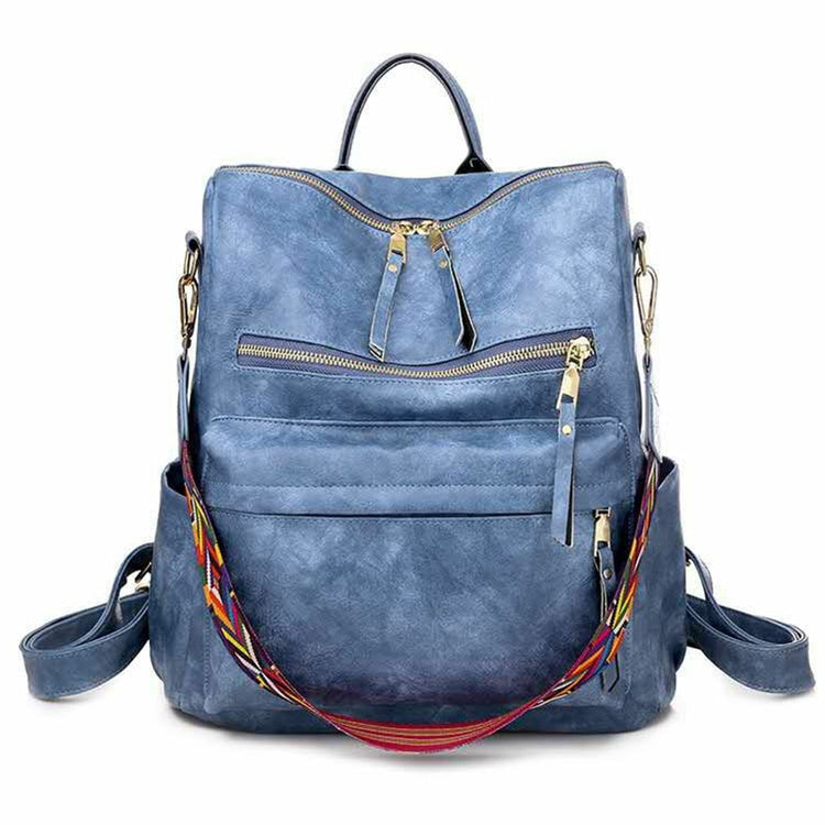 Retro Large Backpack Women PU Leather Rucksack Women's Knapsack Travel Backpacks Shoulder School Bags Mochila Back Pack XA96H - Azbrowse