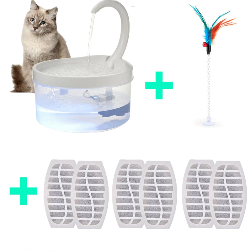 Pet Water Fountain Automatic Power-off When Lack of Water Bird Water Dispenser Dog Drinking Fountain With LED Light water level - Azbrowse