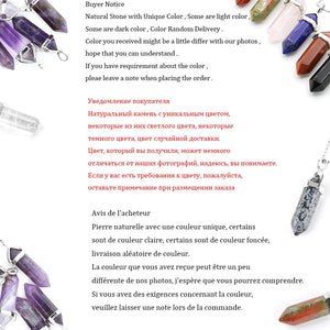 CSJA Real Raw Pink Purple Gem Crystals Necklace Hexagonal Bullet Reiki Chakra Natural Stone Necklace Pendant Women Jewelry E056 - Azbrowse