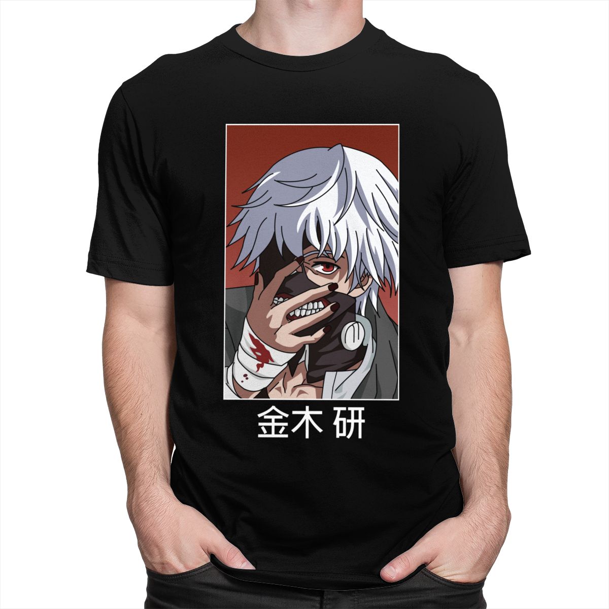 Tokyo Ghoul Ken Kaneki T Shirt for Men Pre-shrunk Cotton Graphic T-shirt O-neck Short Sleeve Japanese Anime Manga Tee Clothing - Azbrowse