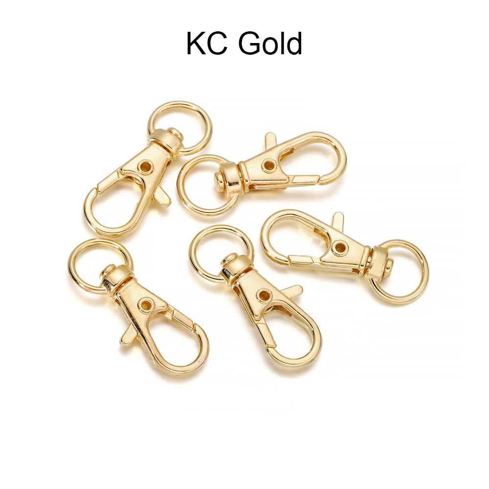10pcs/lot Split Key Ring Swivel Lobster Clasp Connector For Bag Belt Dog Chains DIY Jewelry Making Findings - Azbrowse