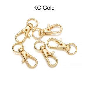 10pcs/lot Split Key Ring Swivel Lobster Clasp Connector For Bag Belt Dog Chains DIY Jewelry Making Findings - Azbrowse