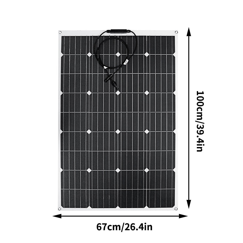 600w 1200w ETFE Solar Panel 12v Photovoltaic Home System Inverter Complete Kit Solar Cell Battery Charger For Car Boat Camping - Azbrowse