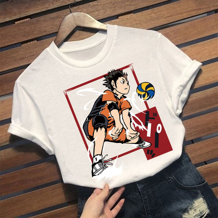 Haikyuu Men T Shirt Kuroo Anime Manga Shoyo Volleyball Cool Tee Shirt Short Sleeve T-Shirt - Azbrowse