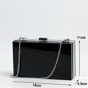 New Transparent Acrylic Bags Clear Clutches Evening Bags Wedding Party Handbags Chain Women Shoulder Bags Purses 9 Colors - Azbrowse