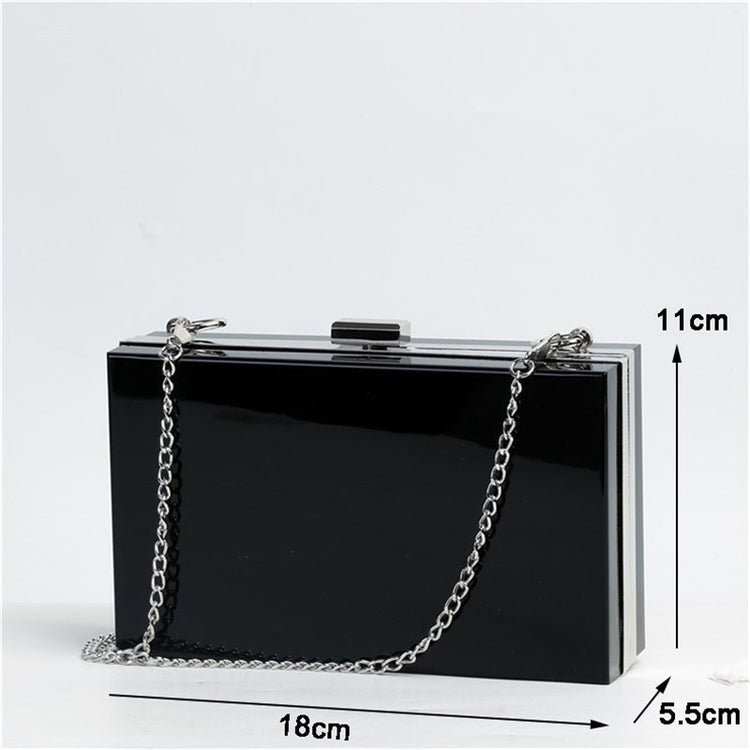New Transparent Acrylic Bags Clear Clutches Evening Bags Wedding Party Handbags Chain Women Shoulder Bags Purses 9 Colors - Azbrowse