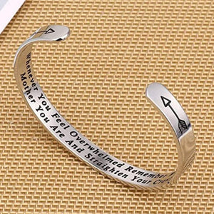 Whenever You Feel Overwhelmed Remember Whose Straighten Your Crown Bracelet, Engraved Inspirational Bangle Gift for Mom Daughter - Azbrowse