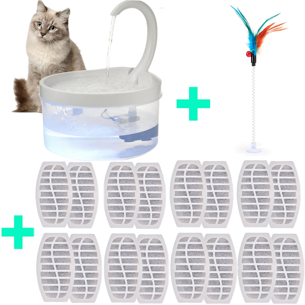 Pet Water Fountain Automatic Power-off When Lack of Water Bird Water Dispenser Dog Drinking Fountain With LED Light water level - Azbrowse