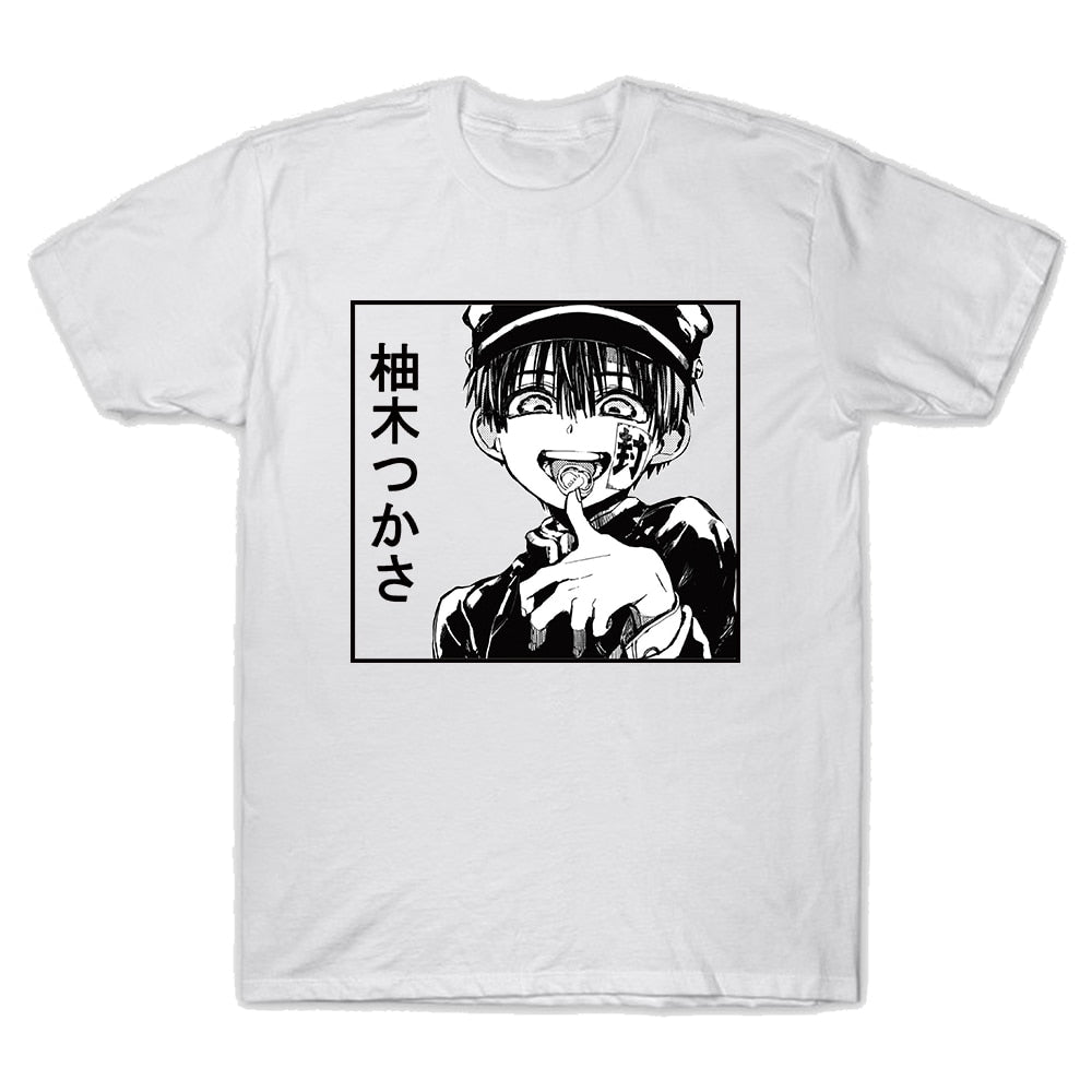Harajuku T-Shirt Hanako-Kun Anime T Shirt Short Sleeve Printed Tee Shirt Loose Casual Tee Tops - Azbrowse