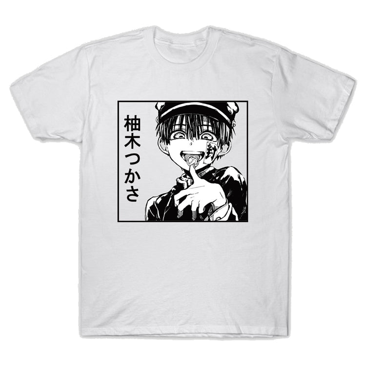 Harajuku T-Shirt Hanako-Kun Anime T Shirt Short Sleeve Printed Tee Shirt Loose Casual Tee Tops - Azbrowse