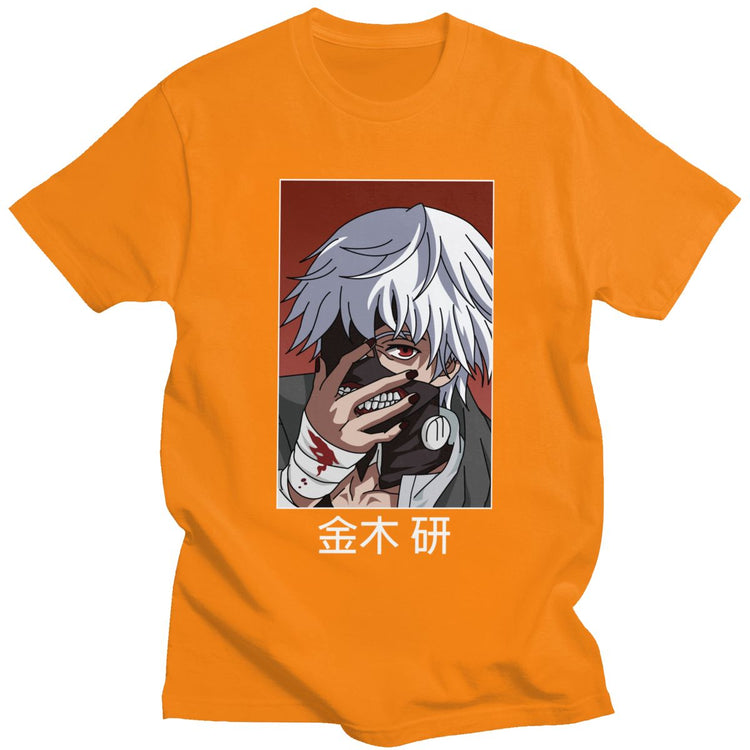 Tokyo Ghoul Ken Kaneki T Shirt for Men Pre-shrunk Cotton Graphic T-shirt O-neck Short Sleeve Japanese Anime Manga Tee Clothing - Azbrowse