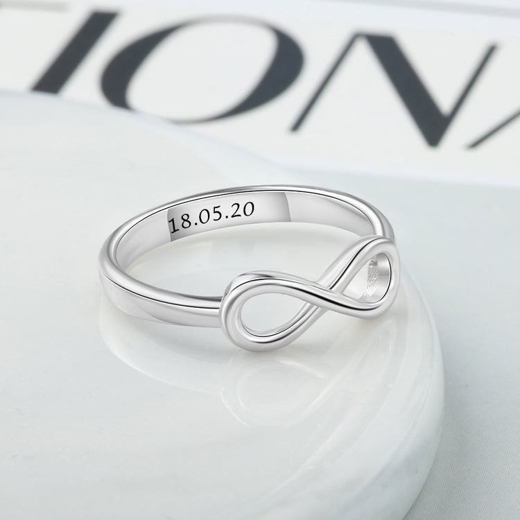 Personalized Infinity Ring Silver Color Custom Name Wedding Gift Love Forever Ring for Women Fashion Jewelry Lam Hub Fong - Azbrowse
