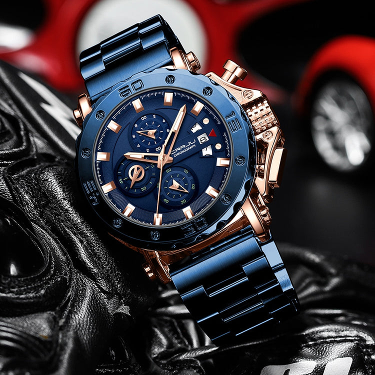 CRRJU Watch for Men Top Brand Luxury Big Dial Stainless Steel Waterproof Chronograph Wristwatches with Date Relogio Masculino - Azbrowse
