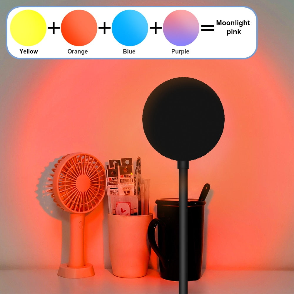 LED Projection Lamp Sunset Light Night LED Sunset Bulb Color Lamp 5V USB Rainbow Lamp Desk LED Decoration Atmosphere Lighting - Azbrowse