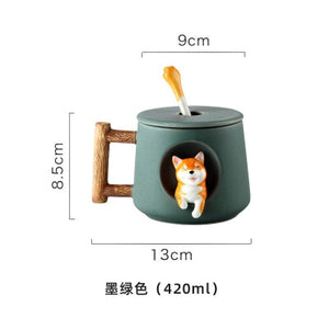 INS Shiba Inu Akita DOG 420ML COFFEE TEA MUGS CUP NORTH EUROPE STYLE FASHION DESIGN - Azbrowse